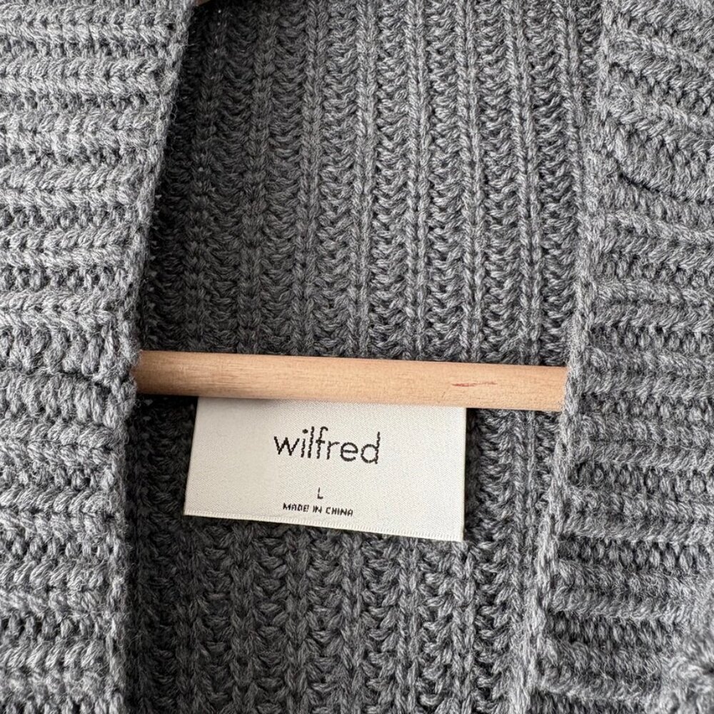 Aritzia Wilfred Montpellier 100% Merino Wool Sweater Grey Size Large - Picture 7 of 8